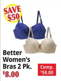Ocean State Job Lot Better Women's Bras 2 Pk offer