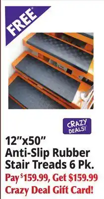 Ocean State Job Lot 12x50 Anti-Slip Rubber Stair Treads 6 Pk offer