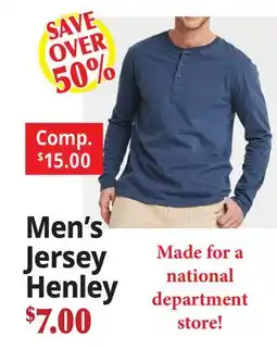 Ocean State Job Lot Men's Jersey Henley offer