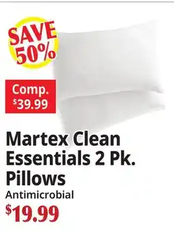 Ocean State Job Lot Martex Clean Essentials 2 Pk. Pillows offer