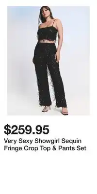 Victoria's Secret Very Sexy Showgirl Sequin Fringe Crop Top & Pants Set offer