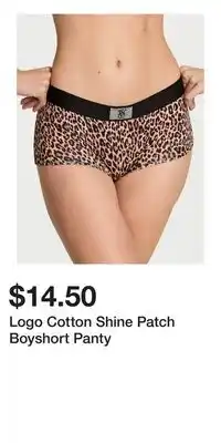 Victoria's Secret Logo Cotton Shine Patch Boyshort Panty offer