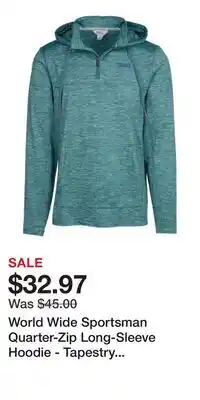 Cabela's World Wide Sportsman Quarter-Zip Long-Sleeve Hoodie - Tapestry Heather - S offer