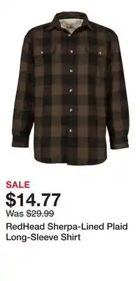 Cabela's RedHead Sherpa-Lined Plaid Long-Sleeve Shirt offer