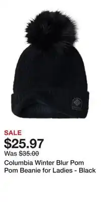 Cabela's Columbia Winter Blur Pom Pom Beanie for Ladies - Black offer