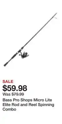 Cabela's Bass Pro Shops Micro Lite Elite Rod and Reel Spinning Combo offer