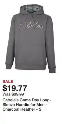 Cabela's Cabela's Game Day Long-Sleeve Hoodie for Men - Charcoal Heather - S offer