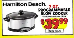 Ollie's HAMILTON BEACH 7 QT. PROGRAMMABLE SLOW COOKER offer