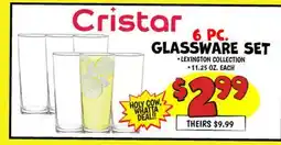 Ollie's Cristar 6 PC. GLASSWARE SET offer