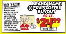 Ollie's BRAND K-CUP COFFEE BUYOUT offer