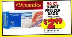 Ollie's 50 ст. QUART FREEZER BAGS offer