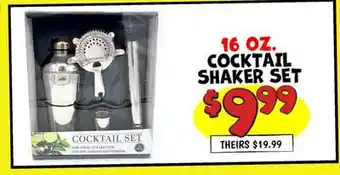 Ollie's 16 OZ. COCKTAIL SHAKER SET offer