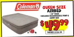 Ollie's Coleman QUEEN SIZE AIRBED offer