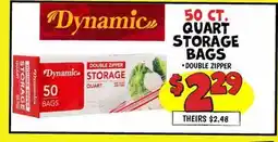 Ollie's DYNAMIC 50 CT. QUART STORAGE BAGS offer