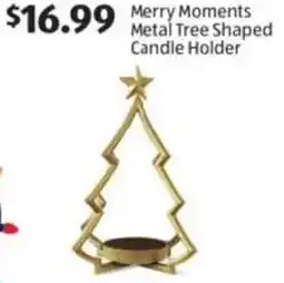 Aldi Merry Moments Metal Tree Shaped Candle Holder offer