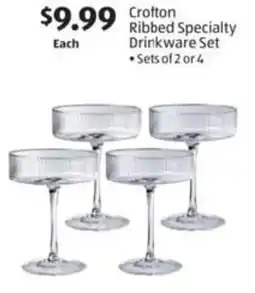 Aldi Crofton Ribbed Specialty Drinkware Set offer