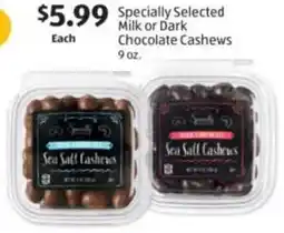 Aldi Specially Selected Milk or Dark Chocolate Cashews offer