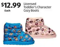 Aldi Licensed Toddler's Character Cozy Boots offer