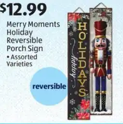 Aldi Merry Moments Holiday Reversible Porch Sign offer