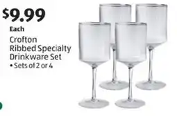 Aldi Crofton Ribbed Specialty Drinkware Set offer