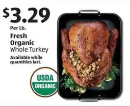 Aldi Fresh Organic Whole Turkey offer