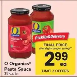 Safeway O Organics Pasta Sauce offer