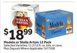 Stop&Shop Modelo or Stella Artois 12 Pack offer