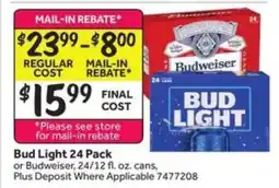 Stop&Shop Bud Light 24 Pack offer