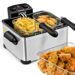Walmart Costway Electric Deep Fryer 5.3 QT/21-Cup Stainless Steel 1700W with Triple Basket offer