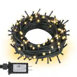Walmart NITIDSKY 33ft 100 LED Plug in Christmas Lights Green Wire Twinkle Christmas Tree Lights, Warm White offer