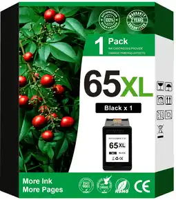 Walmart 65XL Black Ink Cartridge Compatible for HP 65 Black Ink for Deskjet 3755 2655 Envy 5055 Printer offer