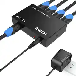 Walmart 4K HDMI Splitter 1 in 4 Out MT-VIKI Powered HDMI Splitter for Dual Monitors w/Power Adapter offer