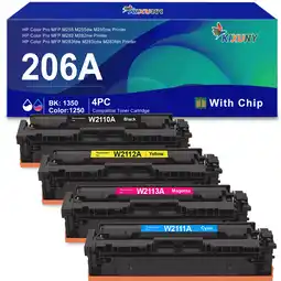 Walmart 206A Toner Cartridges Compatible for HP 206A 206X Toner Cartridges 4 Pack offer
