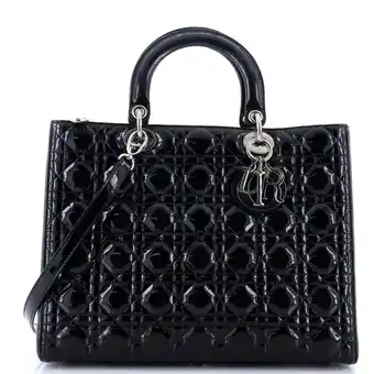 Walmart Pre-Owned Vintage Lady Dior Bag Cannage Quilt Patent Large By Rebag offer