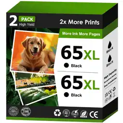 Walmart 65XL Ink Compatible for HP 65 Black Ink Cartridge for HP Ink 65 for Printer Ink HP 65 (2 Black) offer