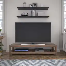 Walmart Mainstays Parsons TV Stand for TVs up to 65, Walnut offer