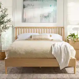Walmart Better Homes & Gardens Lillian Spindle Bed, Queen, Natural Pine Finish offer