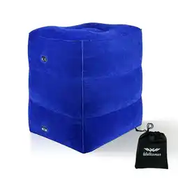 Walmart Inflatable Foot Rest Pillow, Adjustable 3 Layers Height Cushion - Blue offer