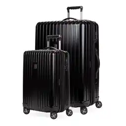 Walmart SWISSGEAR Ridge Hardside Expandable 2-Piece Luggage Set with Spinner Wheels, TSA Lock and USB, Black offer