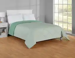 Walmart Mainstays Reversible Microfiber Comforter, Green, King offer