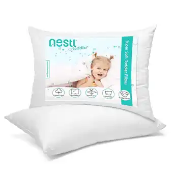Walmart Nestl Toddler Pillow for sleeping, Down Alternative Kids Pillow Set of 2, 13 x 18 offer