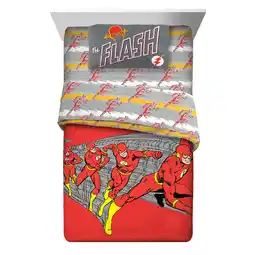 Walmart The Flash Kids Full Bed in a Bag, Comforter and Sheets, Red, Warner Brothers offer