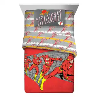 Walmart The Flash Kids Full Bed in a Bag, Comforter and Sheets, Red, Warner Brothers offer