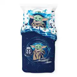 Walmart Star Wars Grogu Blue 5 Piece Twin bed Set w/ Sham, 100% Microfiber offer