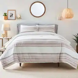 Walmart Better Homes & Gardens 3-Piece Red Yarn Dye Stripe Comforter Set, Full/Queen offer