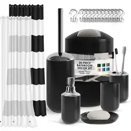 Walmart Hearth & Harbor 20 Piece Bathroom Accessories Set, Black Bathroom Decor Set offer