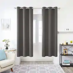 Walmart Deconovo 42Wx63L inch Blackout Curtains Light Gray Thermal Insulated Grommet for Bedroom 2 Panels offer