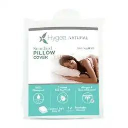 Walmart Hygea Natural Water-Resistant Pillow Cover & Polyester Pillow Case with Zipper, King, White, 2-Pack offer