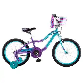 Walmart Schwinn Elise Kids Bike with Training Wheels, 18 Inch Wheels, Ages 5-9, Purple/Teal offer