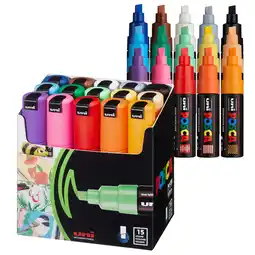 Walmart Uni POSCA PC-8K Water-Based Markers, Broad Tip (8mm), Assorted Ink Colors, 15 Count offer